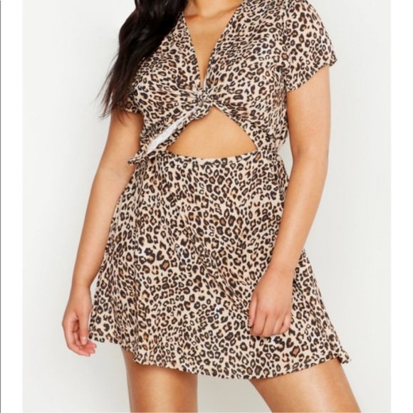Boohoo Dresses & Skirts - NWT Leopard Skater Dress by Boohoo Size 24    I18